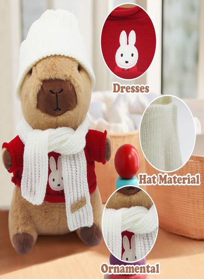 WUEURU Capybara Plush with 11 pcs Clothes & Accessories,Kids Stuffed Animal,11 in Cute Capybara Stuffed Animal Plush Toys,Birthday Gifts&Dress Up Cute Plushies for Boys/Girls - Image 5